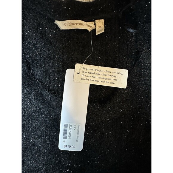 Soft Surrounding Ciara Sparkle Black Sweater Cozy Fluffy Women's Size XS NWT - Picture 6 of 9